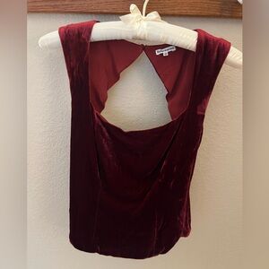 Reformation Diandra Velvet Top Chianti - Size 4
